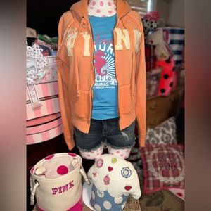 🧡Vs Pink Vintage zip up hoodie🧡